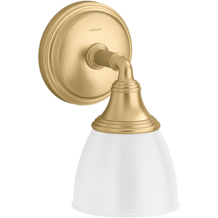 Devonshire Brushed Gold Wall Sconce with White Frosted Glass