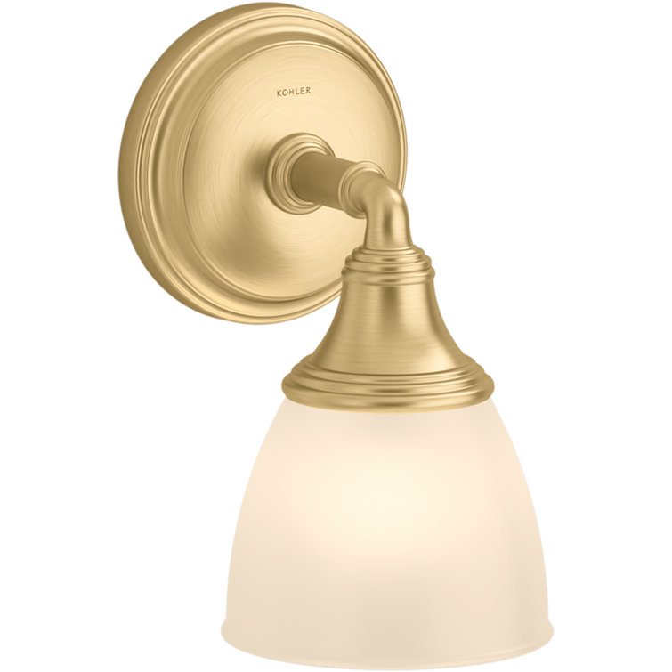Devonshire Brushed Gold Wall Sconce with White Frosted Glass