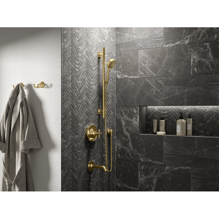 Vibrant Brushed Moderne Brass Wall Mounted Handheld Shower