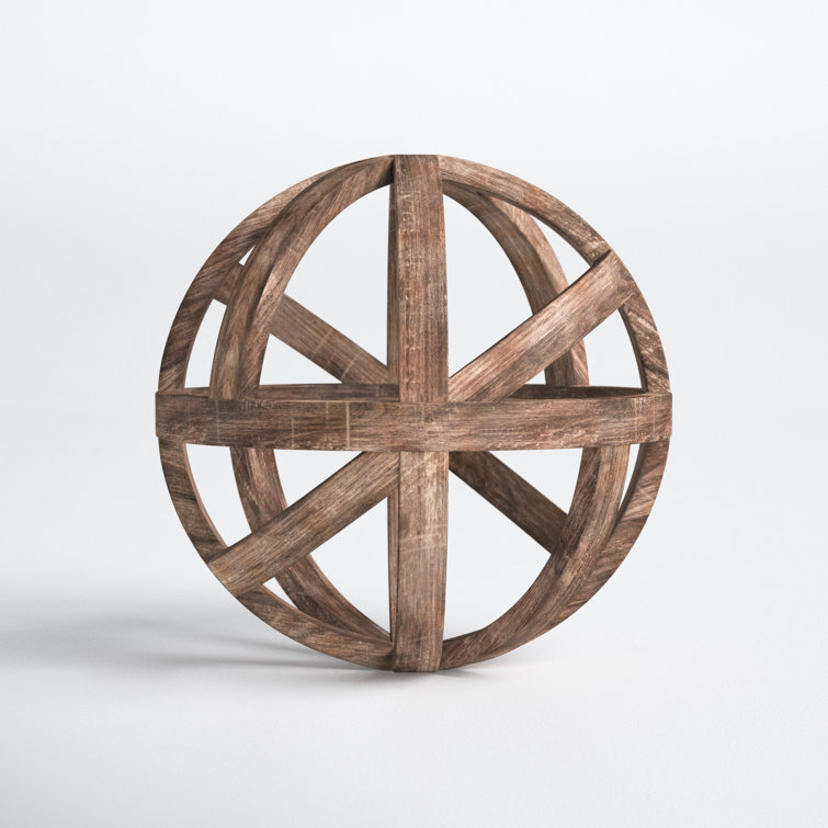 Ravello Contemporary Fir Wood 10" Decorative Orb