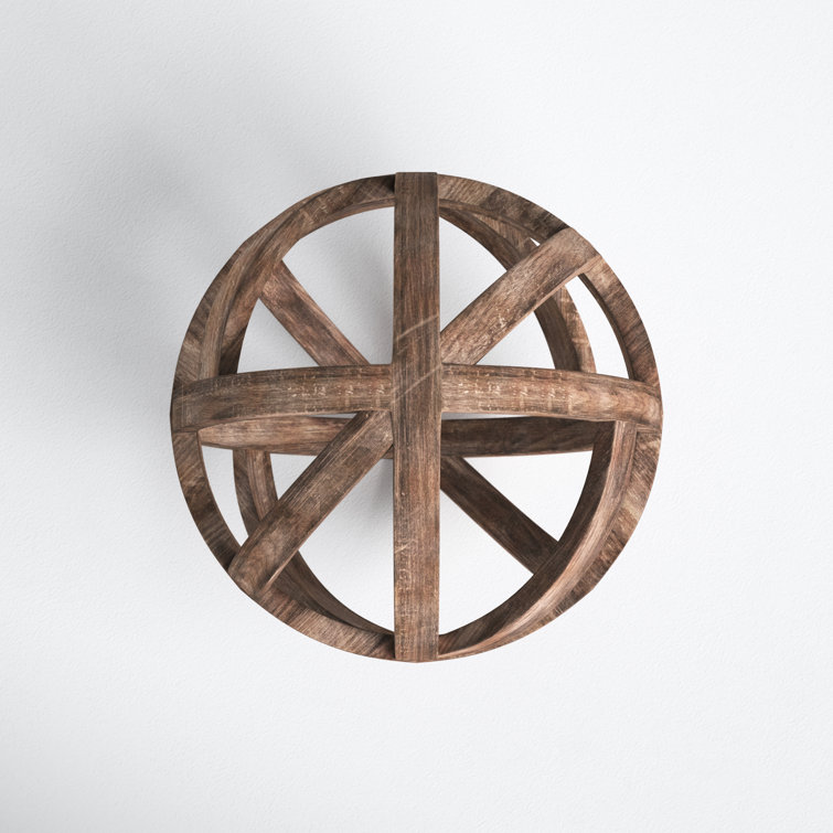 Ravello Contemporary Fir Wood 10" Decorative Orb