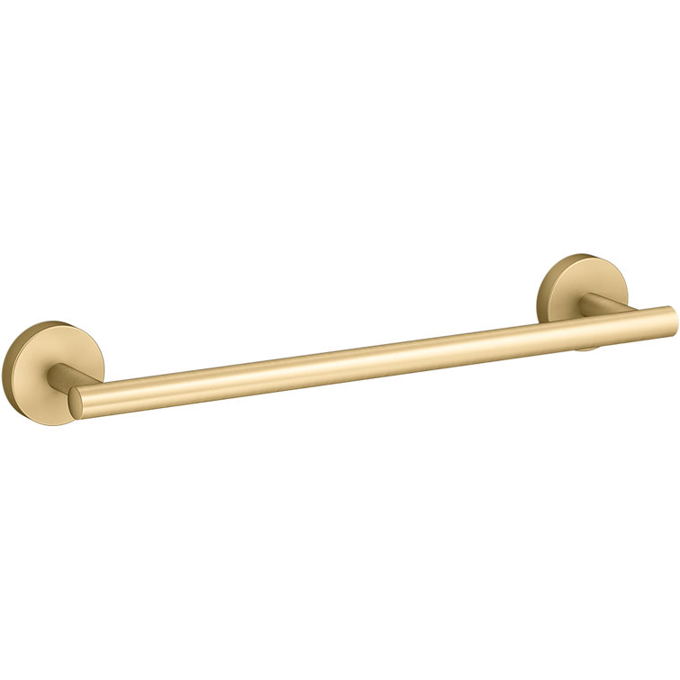 12" Vibrant Brushed Moderne Brass Wall Mounted Towel Bar