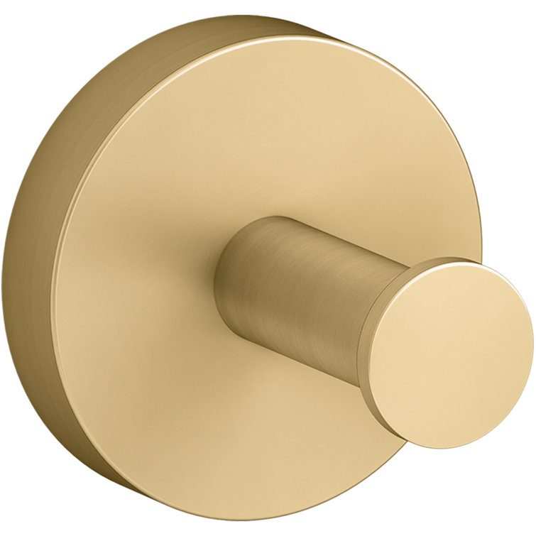 Vibrant Brushed Moderne Brass Metal Robe Hook