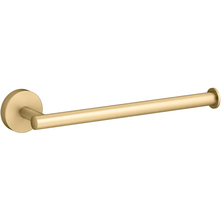 Elate 9" Vibrant Brushed Moderne Brass Wall Mounted Towel Arm
