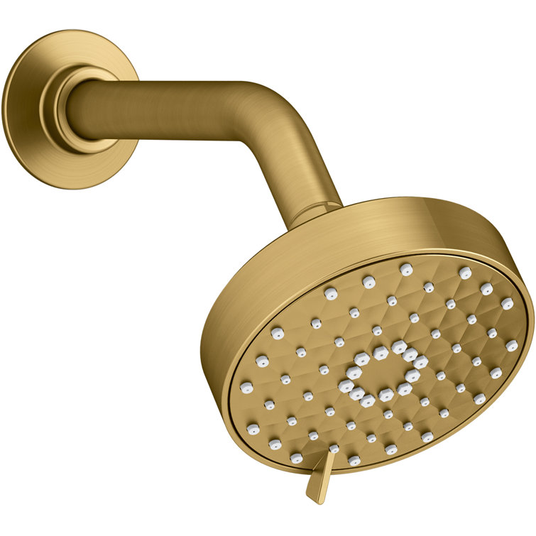 Vibrant Brushed Moderne Brass Wall Mounted Showerhead