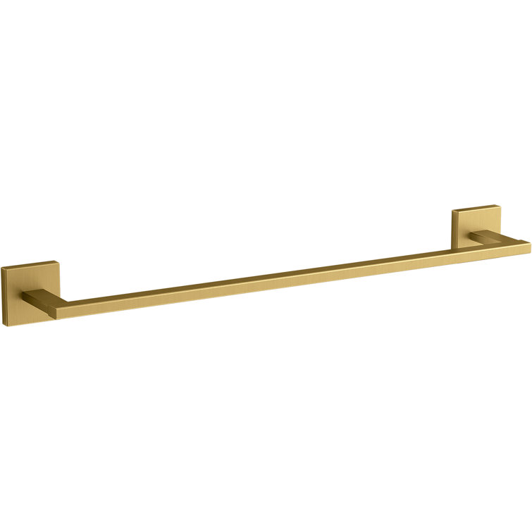 Vibrant Brushed Moderne Brass 18" Wall Mounted Towel Bar