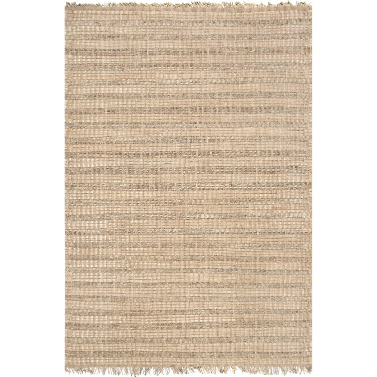 Natural Beige Seagrass and Straw Flat Woven 3' x 5' Area Rug