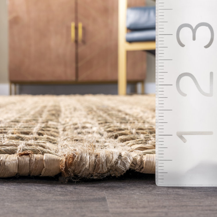 Natural Beige Seagrass and Straw Flat Woven 3' x 5' Area Rug