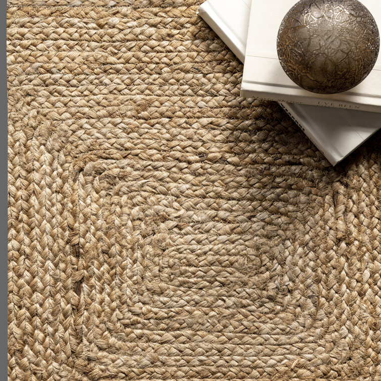 Natural Braided Jute Rectangular 4' x 6' Handmade Area Rug