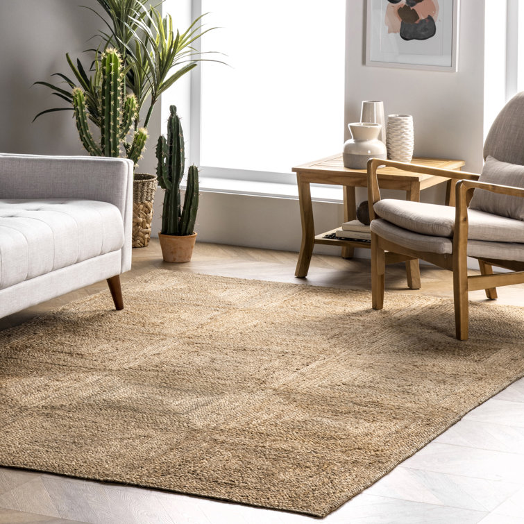 Natural Braided Jute Rectangular 4' x 6' Handmade Area Rug