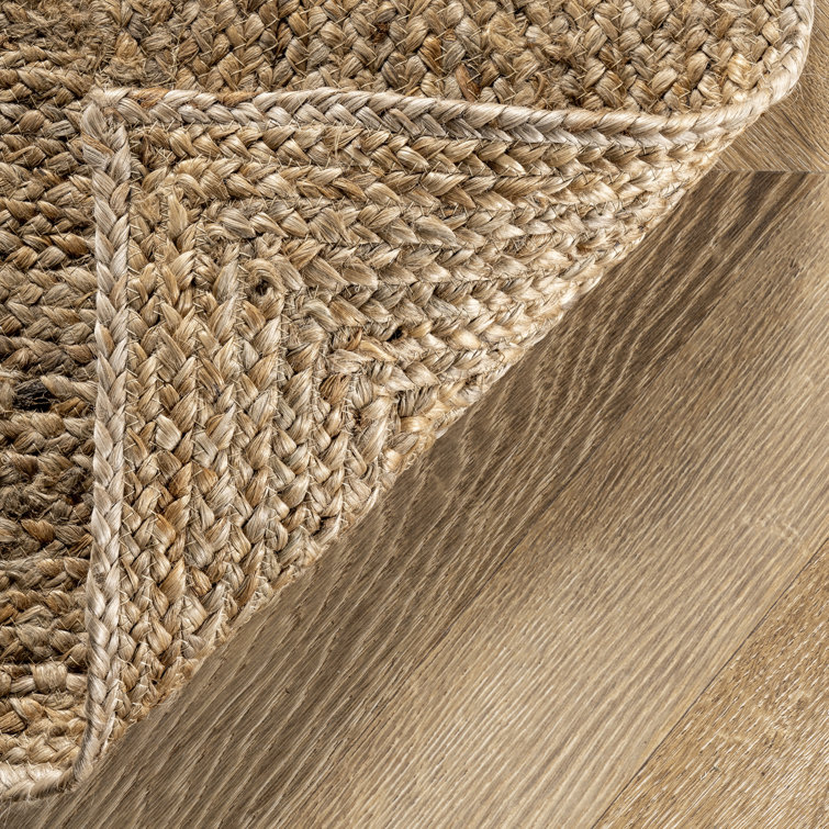 Natural Braided Jute Rectangular 4' x 6' Handmade Area Rug