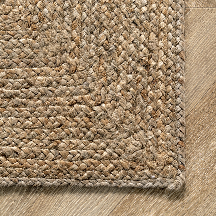 Natural Braided Jute Rectangular 4' x 6' Handmade Area Rug