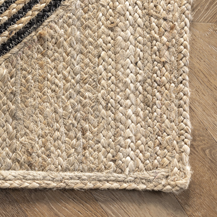 Axel Diamond Jute 5' x 8' Black and Natural Area Rug