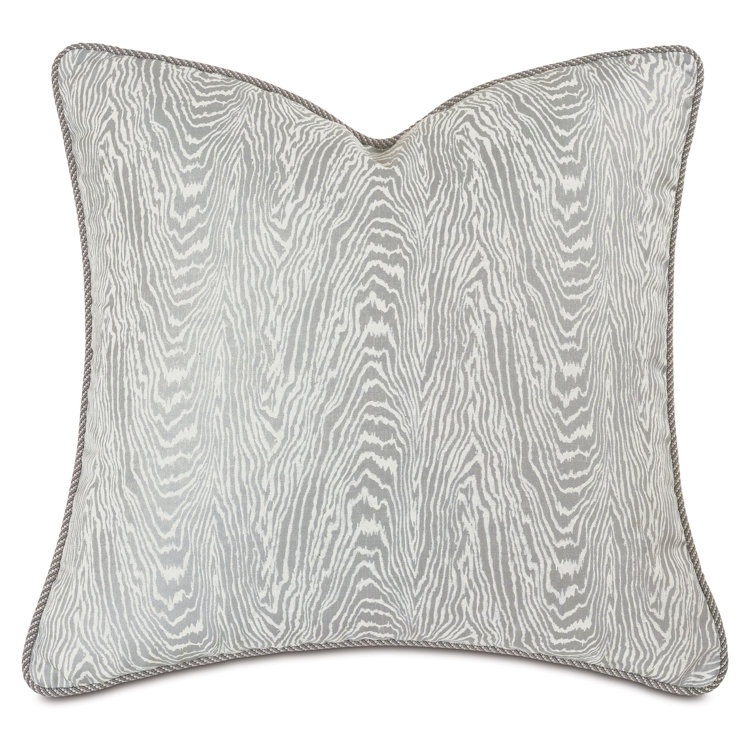 Liesl Pastel Blue Faux-Bois Polyester Euro Sham