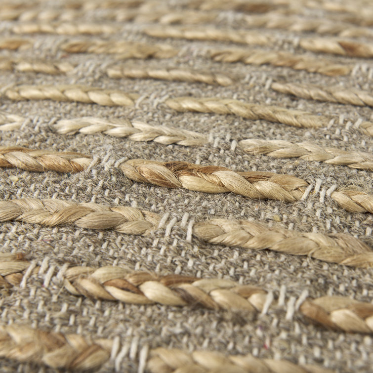 Rue Square Brown and Gray Cotton Wool Pouf
