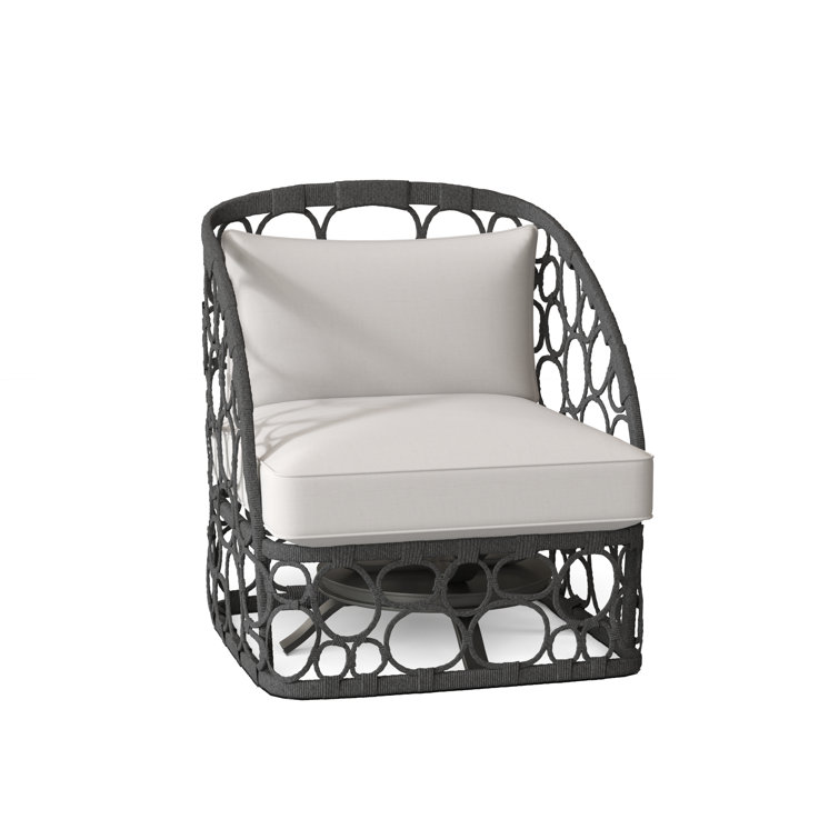 Bali Grey Flannel 30" Swivel Chair with Cushion and Aluminum Frame
