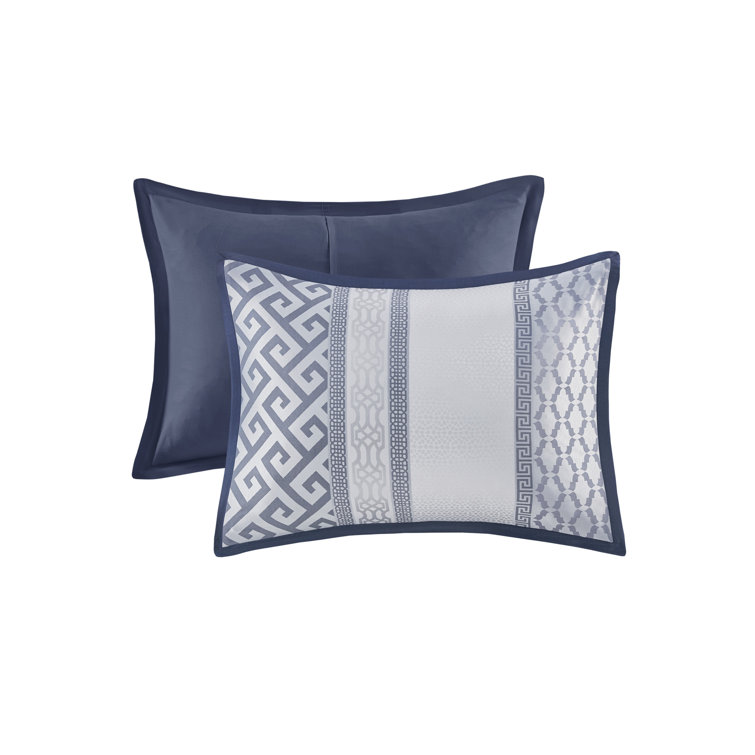 Navy Microfiber King 7-Piece Bedspread Set with Tucks