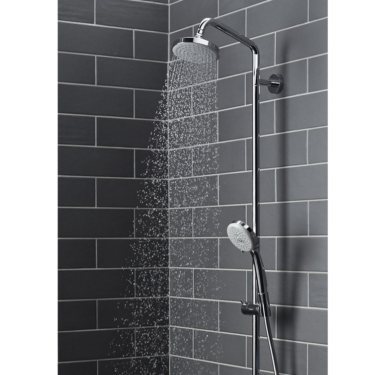 Chrome Adjustable Height Multi-Head Shower System