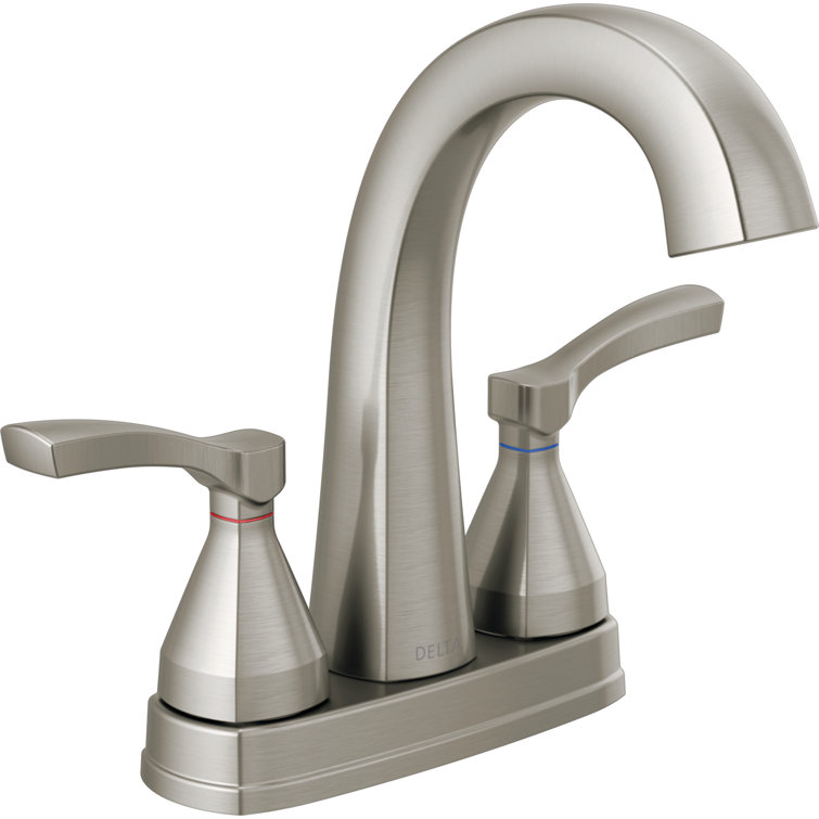 Stainless Steel Centerset Bathroom Faucet with Lever Handles