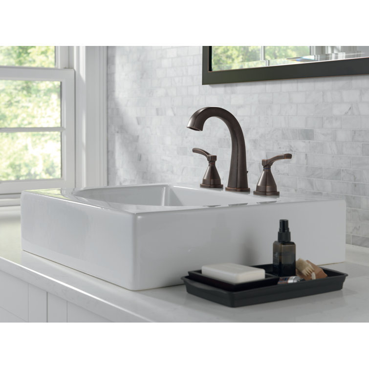 Venetian Bronze Modern Widespread Bathroom Faucet with Diamond Seal