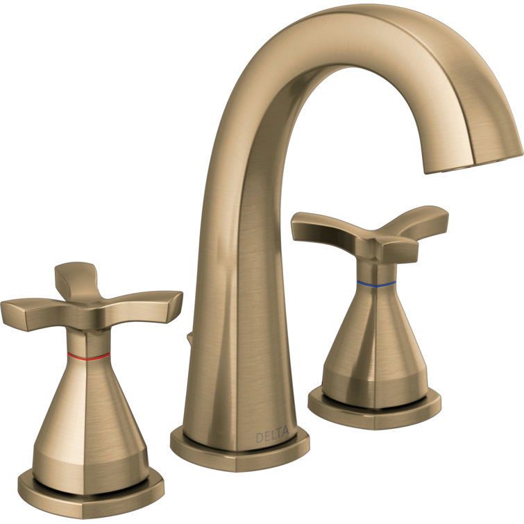Refined Modern 7" Bronze Widespread Bathroom Faucet with Cross Handle