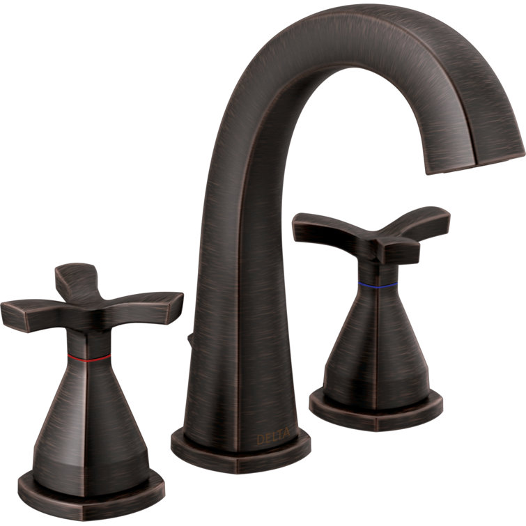Venetian Bronze Modern Widespread Bathroom Faucet with Diamond Seal