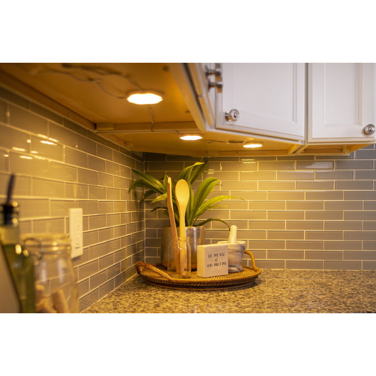 Warm White LED Under Cabinet Puck Light Kit, 5-Pack