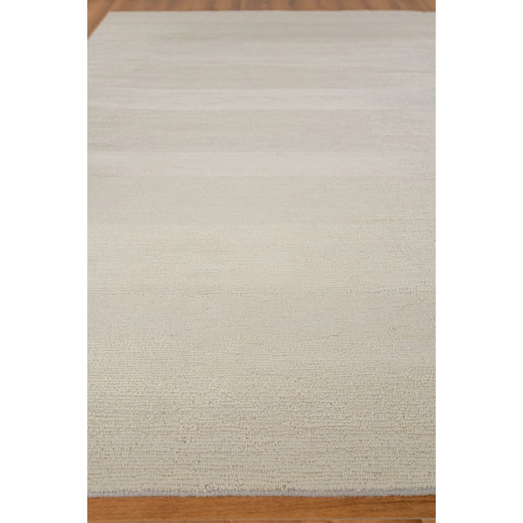 Hand-Knotted Light Silver Wool Rectangular Area Rug 8' x 10'