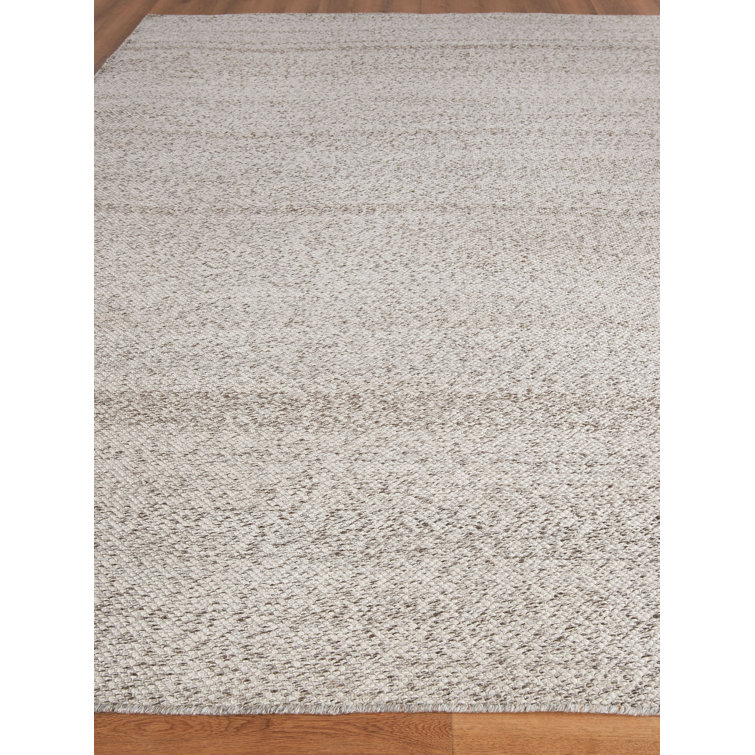 Taupe Flat Woven Geometric Cotton Synthetic 9' x 12' Rug