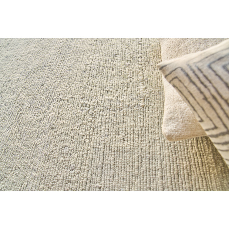 Hand-Knotted Light Silver Wool Rectangular Area Rug 8' x 10'