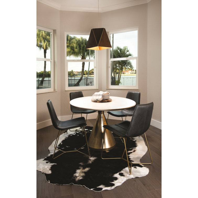 Brushed Brass and Walnut Geometric Pendant Light