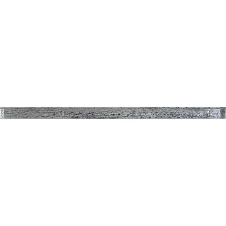 12" x 0.6" Light Gray Glass Pencil Liner Tile Trim