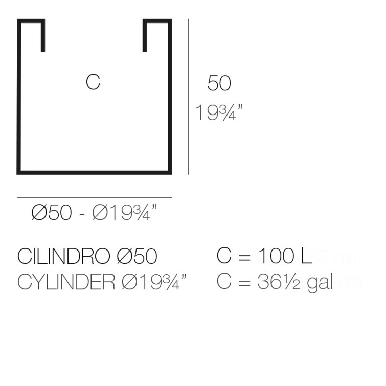 Cilindro Ecru 19.75" Resin Pot Planter with Self-Watering System