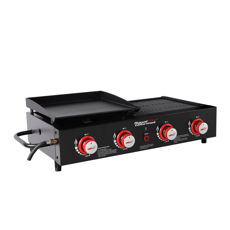 Royal Gourmet 4-Burner Black Portable Gas Grill and Griddle Combo