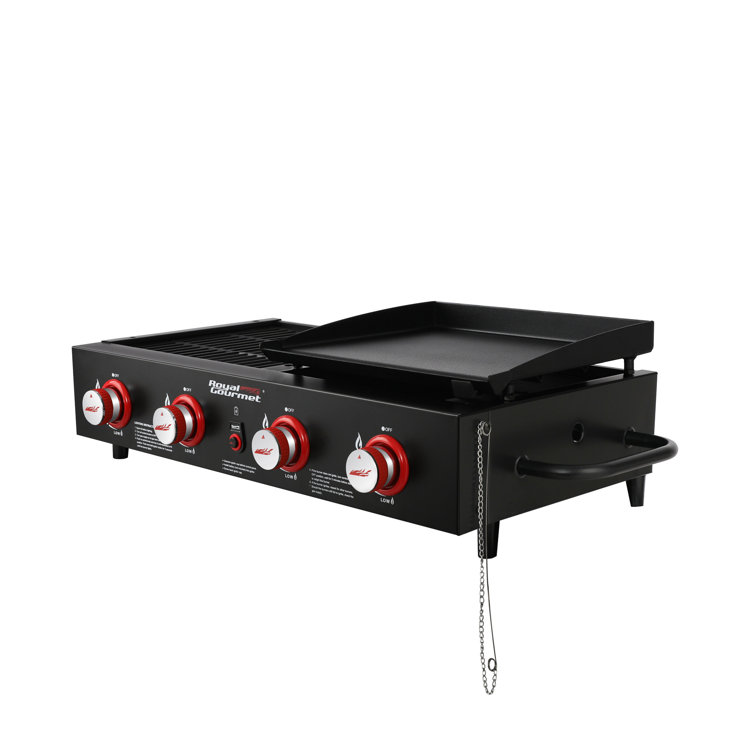 Royal Gourmet 4-Burner Black Portable Gas Grill and Griddle Combo