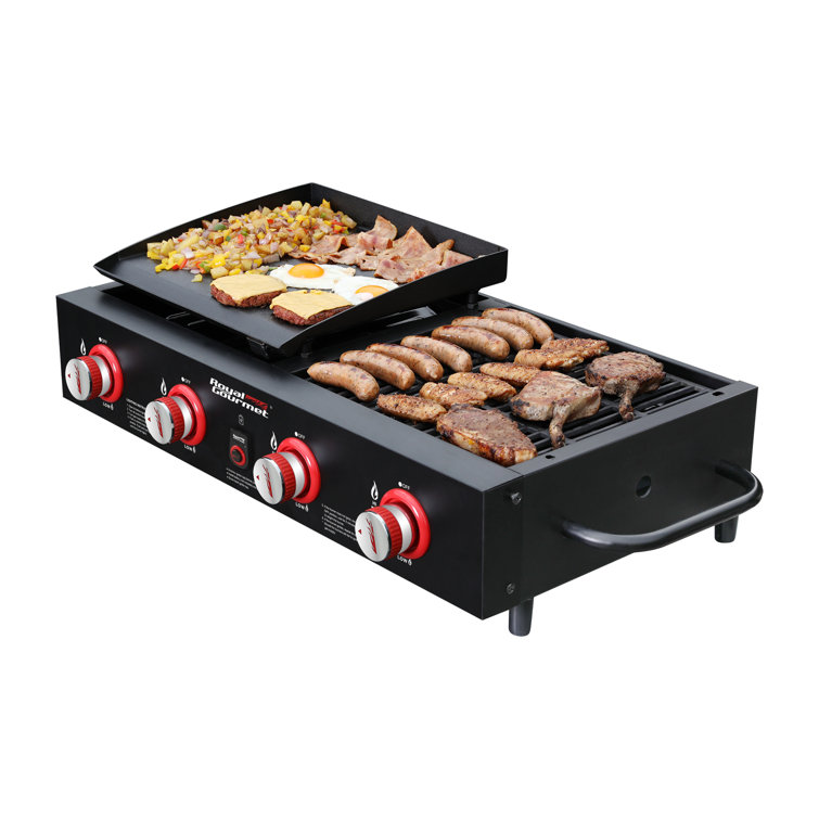 Royal Gourmet 4-Burner Black Portable Gas Grill and Griddle Combo