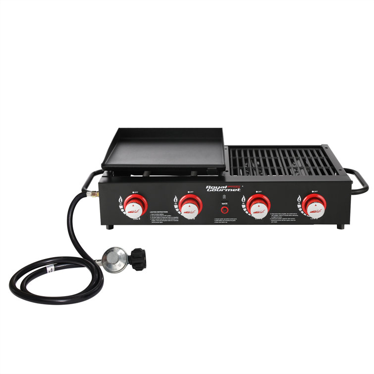 Royal Gourmet 4-Burner Black Portable Gas Grill and Griddle Combo