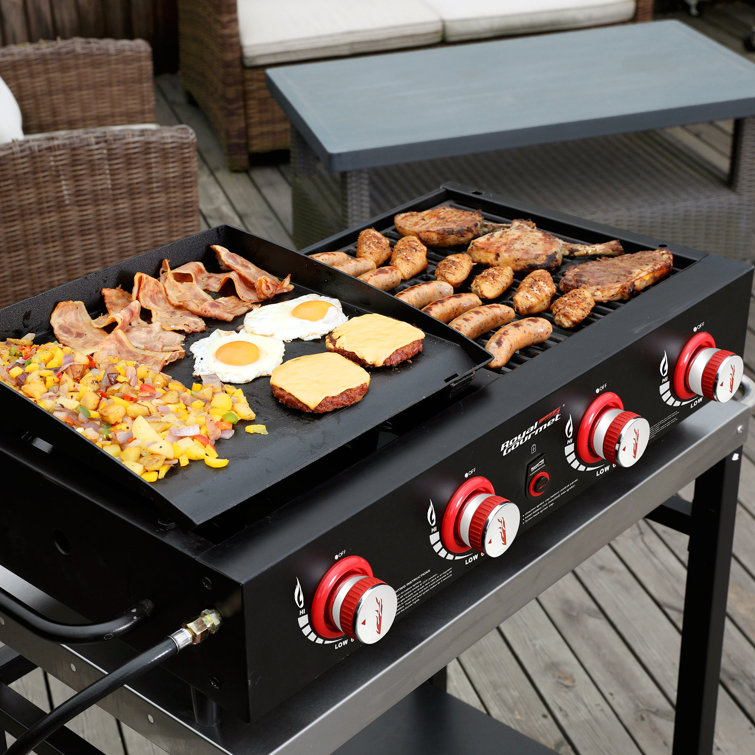 Royal Gourmet 4-Burner Black Portable Gas Grill and Griddle Combo