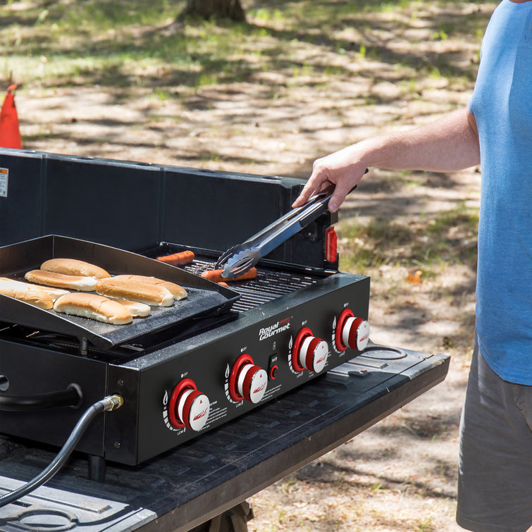 Royal Gourmet 4-Burner Black Portable Gas Grill and Griddle Combo