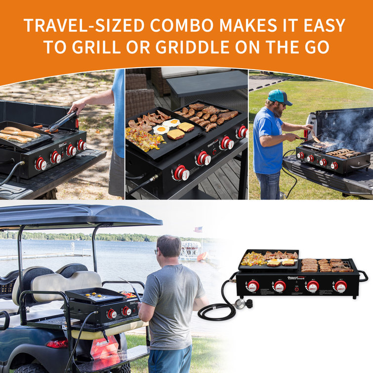 Royal Gourmet 4-Burner Black Portable Gas Grill and Griddle Combo