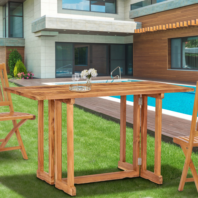 Warren Extendable Rectangular Teak Outdoor Folding Dining Table