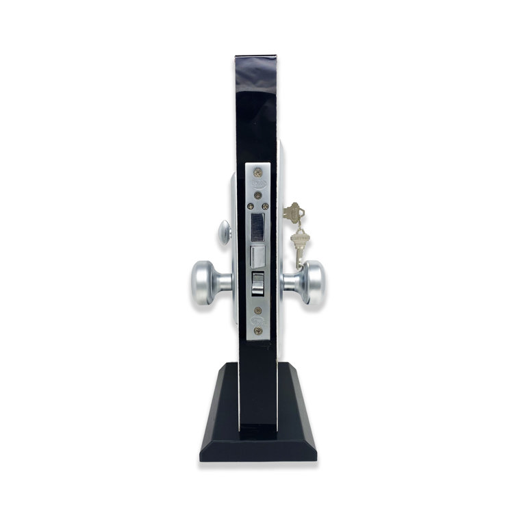 Right-Handed Satin Chrome Mortise Entry Knob Set with Deadbolt