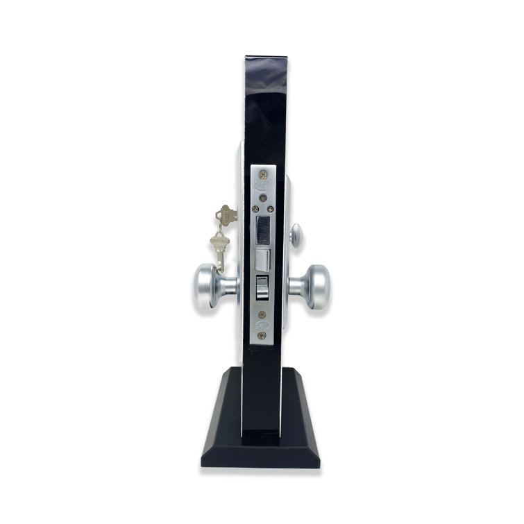 Satin Chrome Left-Handed Mortise Entry Knob Set with Deadbolt