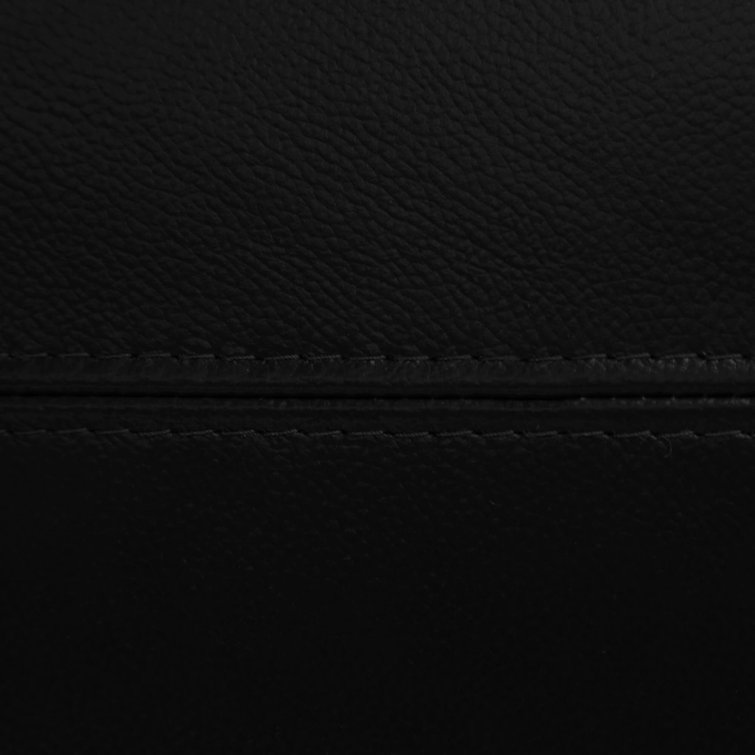 Charleston Traditional Black Leather Sofa with Nailhead Detail
