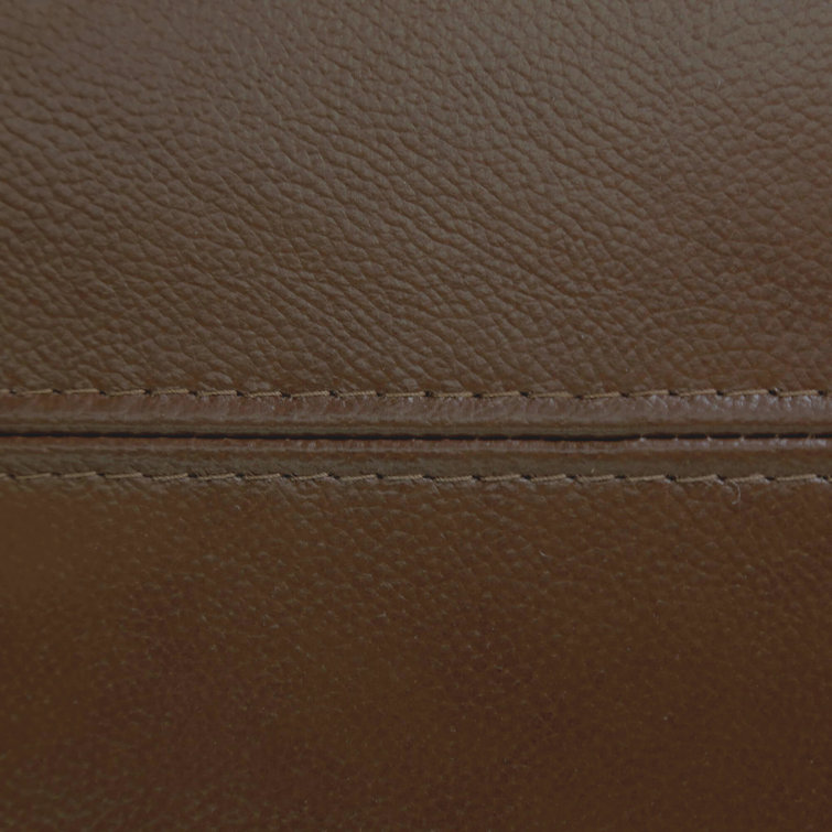 Charleston Chestnut Brown Top-Grain Leather Loveseat with Brass Nailheads