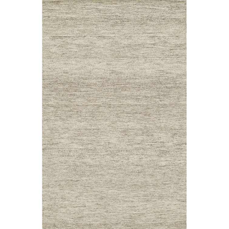 Natural Hand-Tufted Wool Rectangular Accent Rug