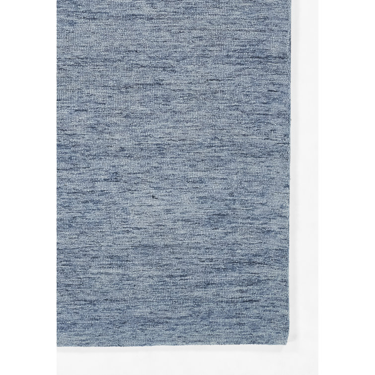 Hand-Tufted Denim Blue Rectangular Wool Area Rug 3'6" X 5'6"