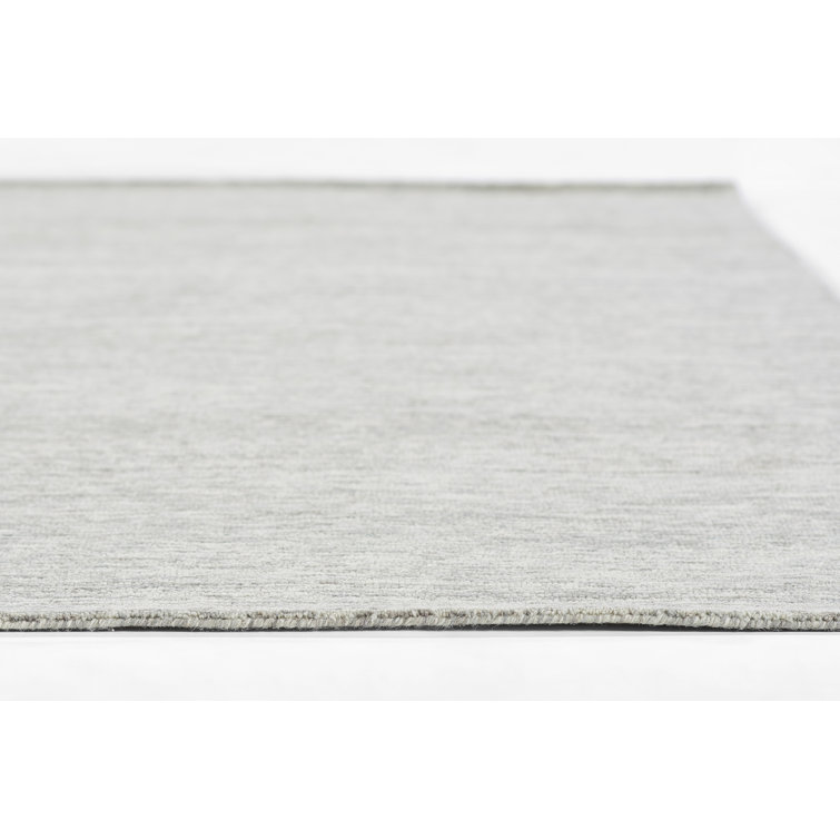Light Grey Hand-Tufted Wool Runner Rug 2'3" x 8'