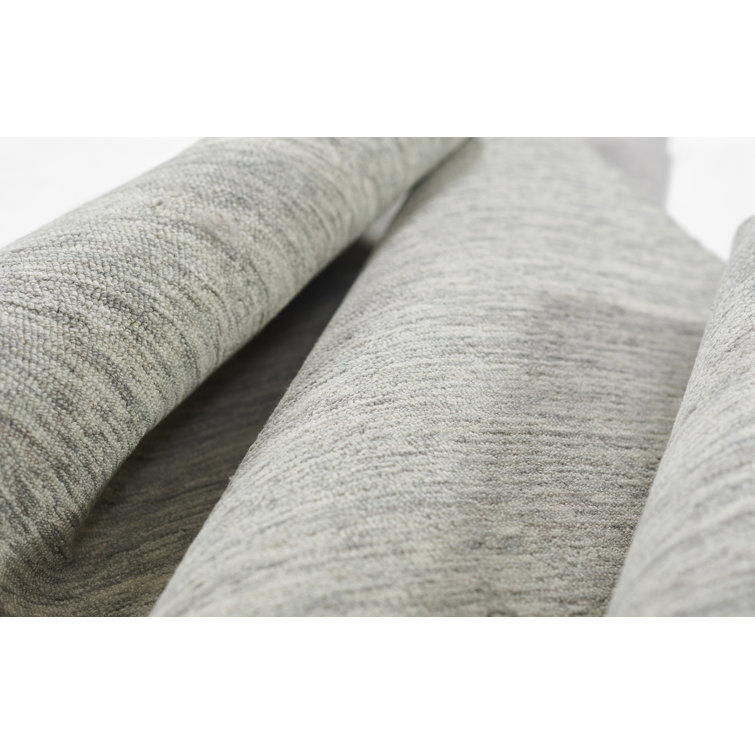 Light Grey Hand-Tufted Wool Runner Rug 2'3" x 8'