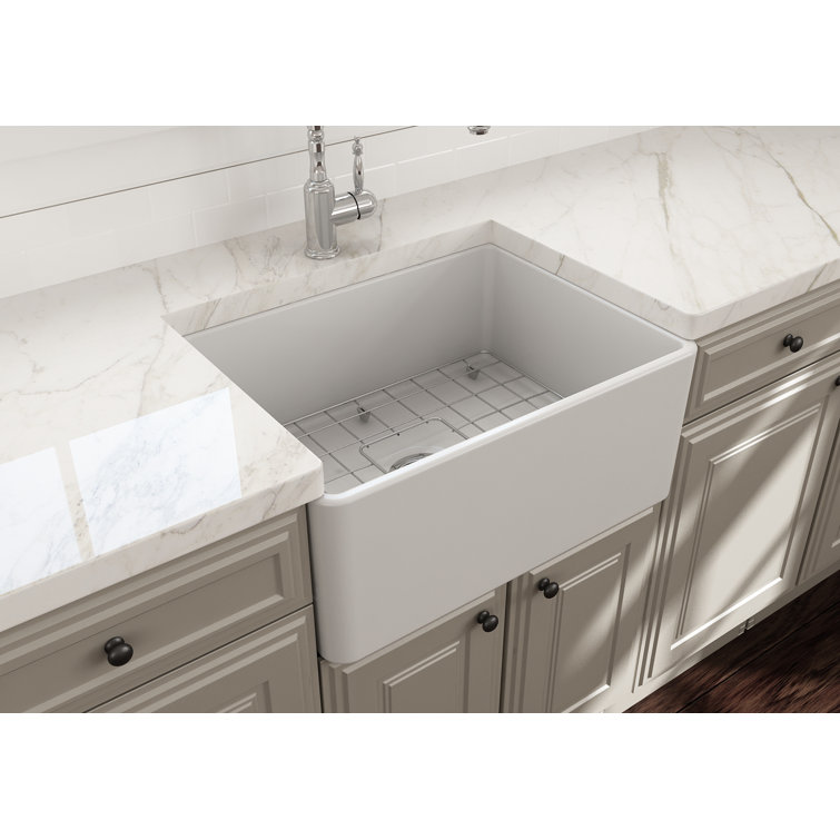 Classico White Fireclay 24" Farmhouse Apron Front Kitchen Sink